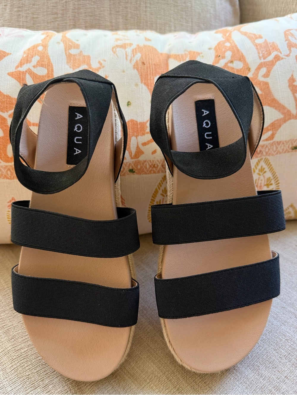 EUC Aqua Tali Platform Espadrille Black
Sandals. Women's Size: 7.